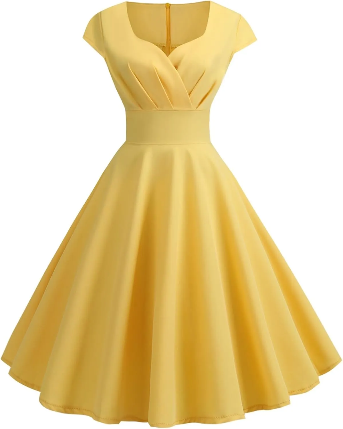 1950S Outfits for Women Rockabilly Swing Dress Retro A line Dress Cocktail Prom Midi Dress Trendy Knee-Length Dress