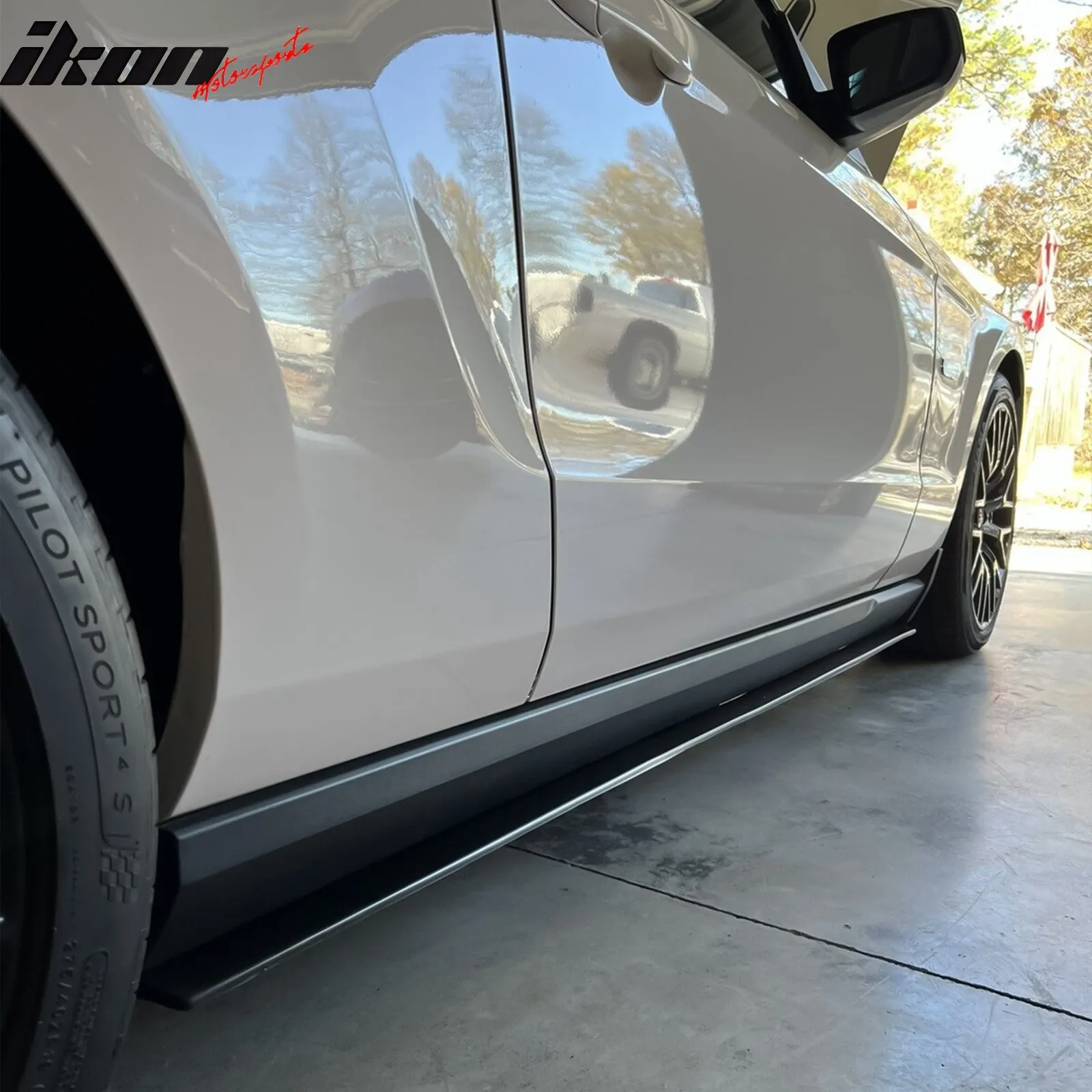 2010-2014 Ford Mustang Side Skirts Rocker Pannel Unpainted Black PU