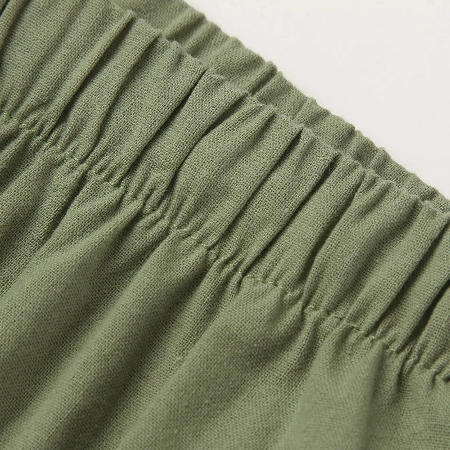 Aniywn Wide Leg Linen Pants for Women Capri Palazzo Pants Summer Flowy Casual Trousers with Pockets Beach Vacation Outfits