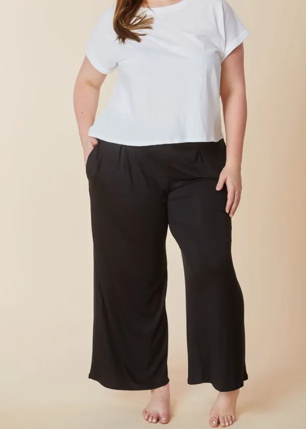 Bamboo Wide Leg Ankle Pant