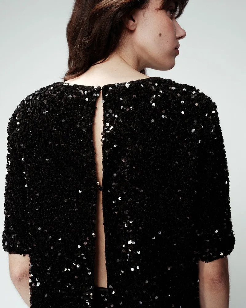 Black Sequin Tee