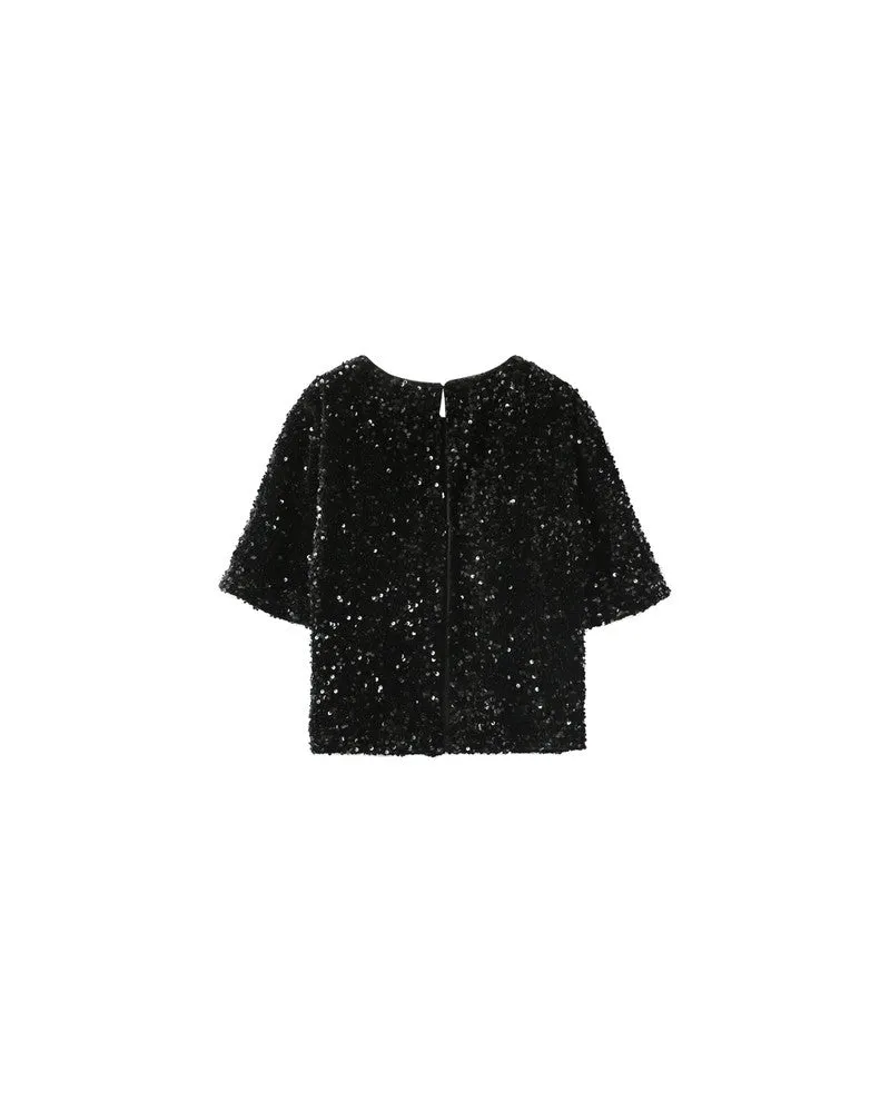 Black Sequin Tee