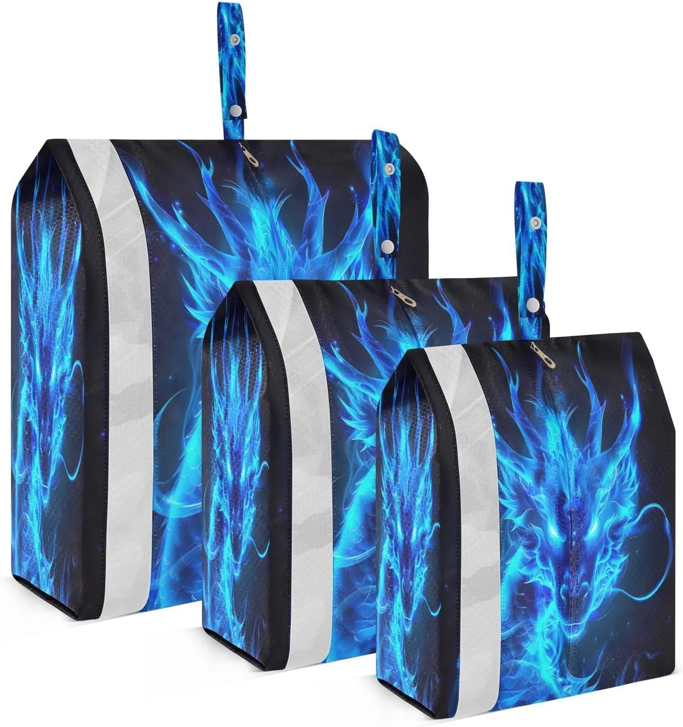 Blue Flame Dragon Loong Essential Packing Cubes for Travel - Multipurpose & Waterproof Storage Bags 3 Set for Home and Travelling