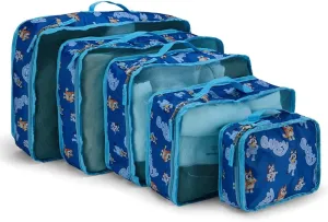 Bluey Bingo Packing Cube Set - Bluey Bingo Bandit, Chilli, Stripe, Trixie - 5 Piece Packing Cube Travel Essential - Luggage Organizer Set - For Kids,Teens,Adults