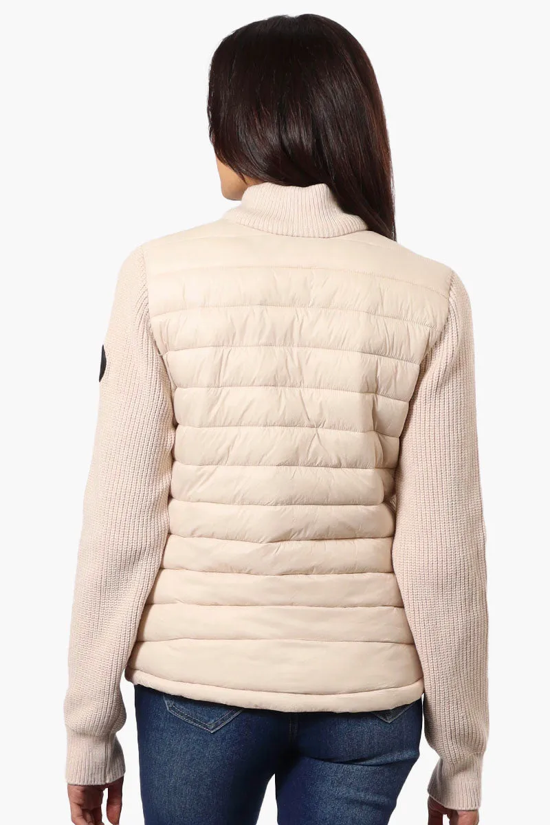 Canada Weather Gear Sweater Knit Zip Up Lightweight Jacket - Beige