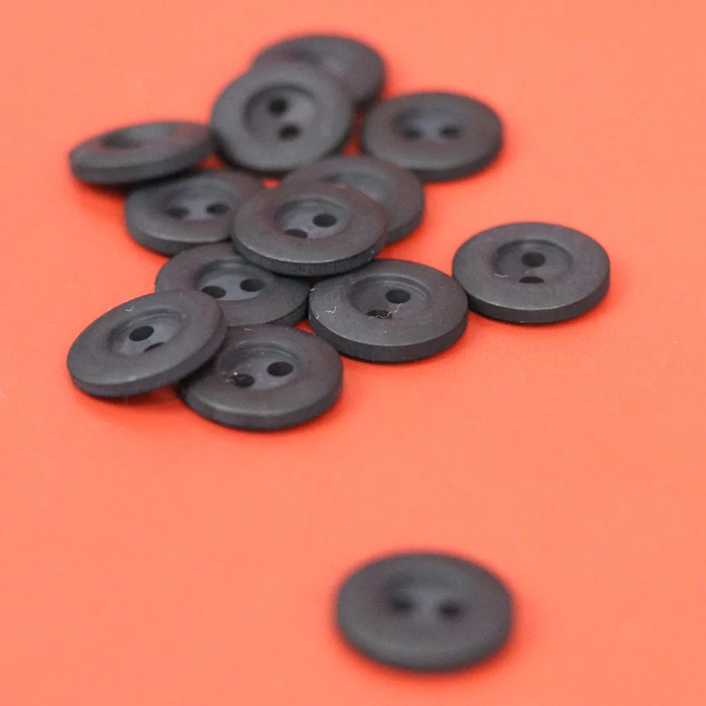 Classic 2 Hole Buttons - 13mm - Black