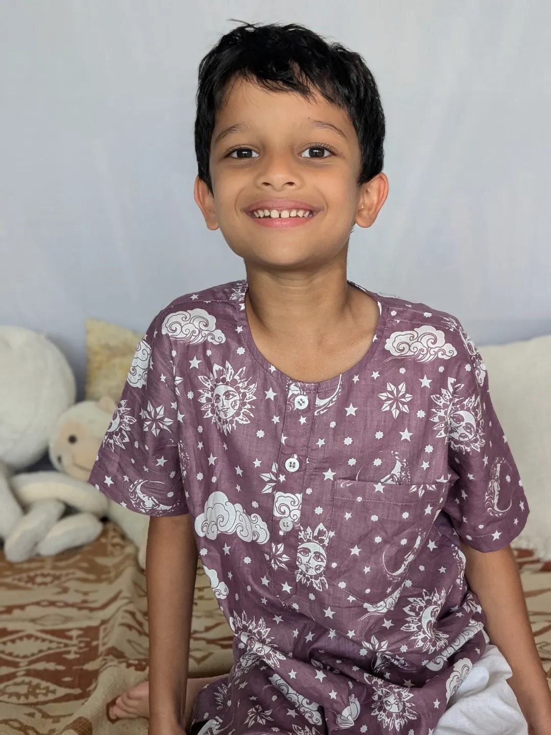 Cotton Night Suit for Kids | Nayantaara Mauve