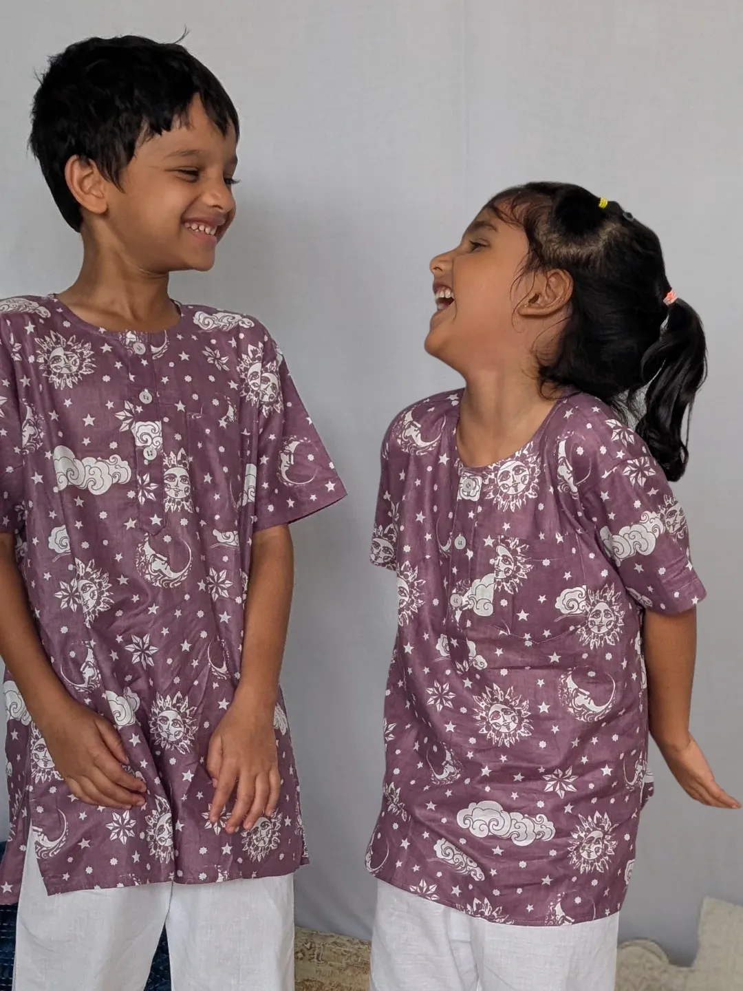 Cotton Night Suit for Kids | Nayantaara Mauve