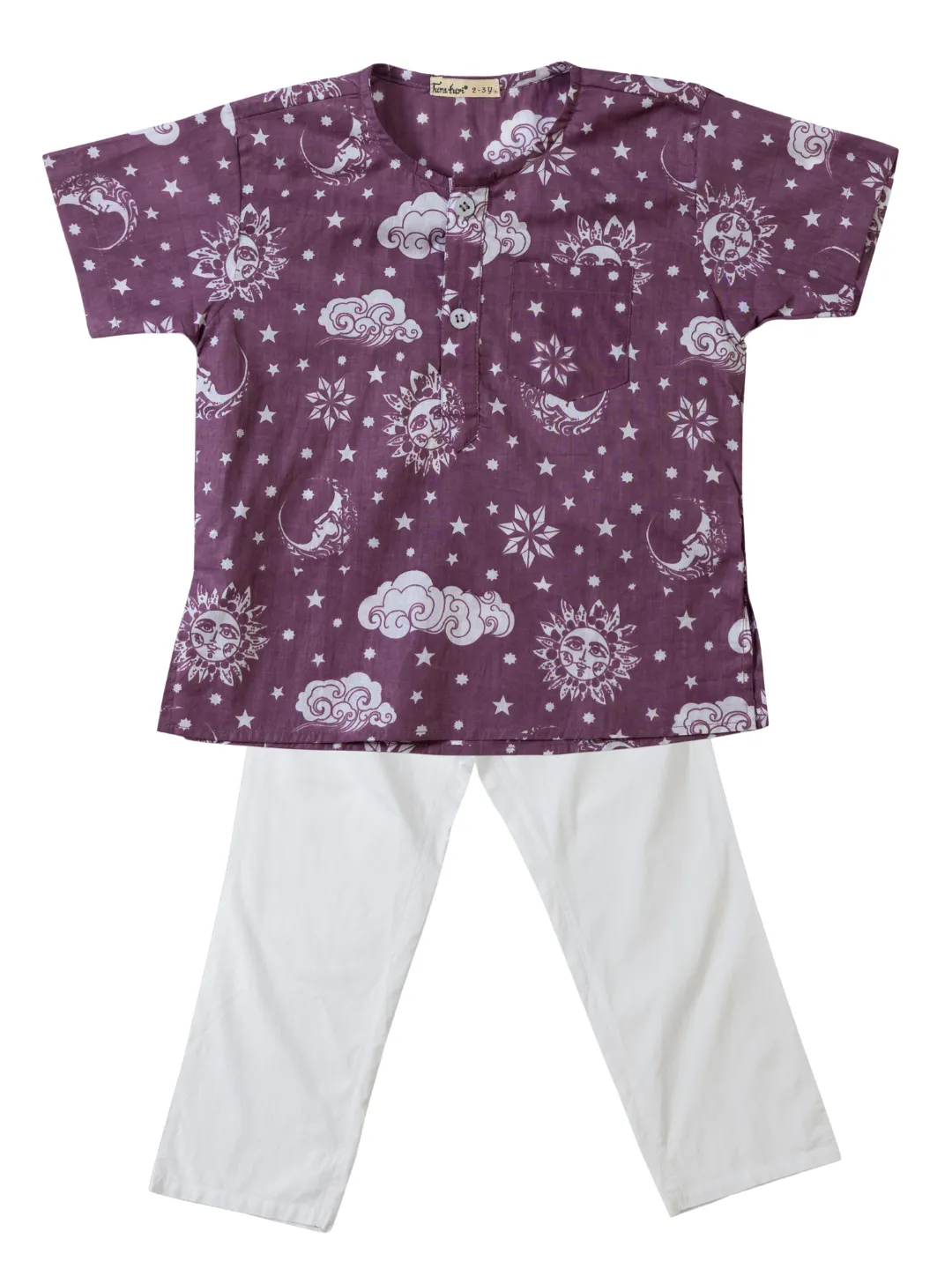 Cotton Night Suit for Kids | Nayantaara Mauve