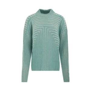 Cropped Tommy Luppeto Knit Sweater in Blue