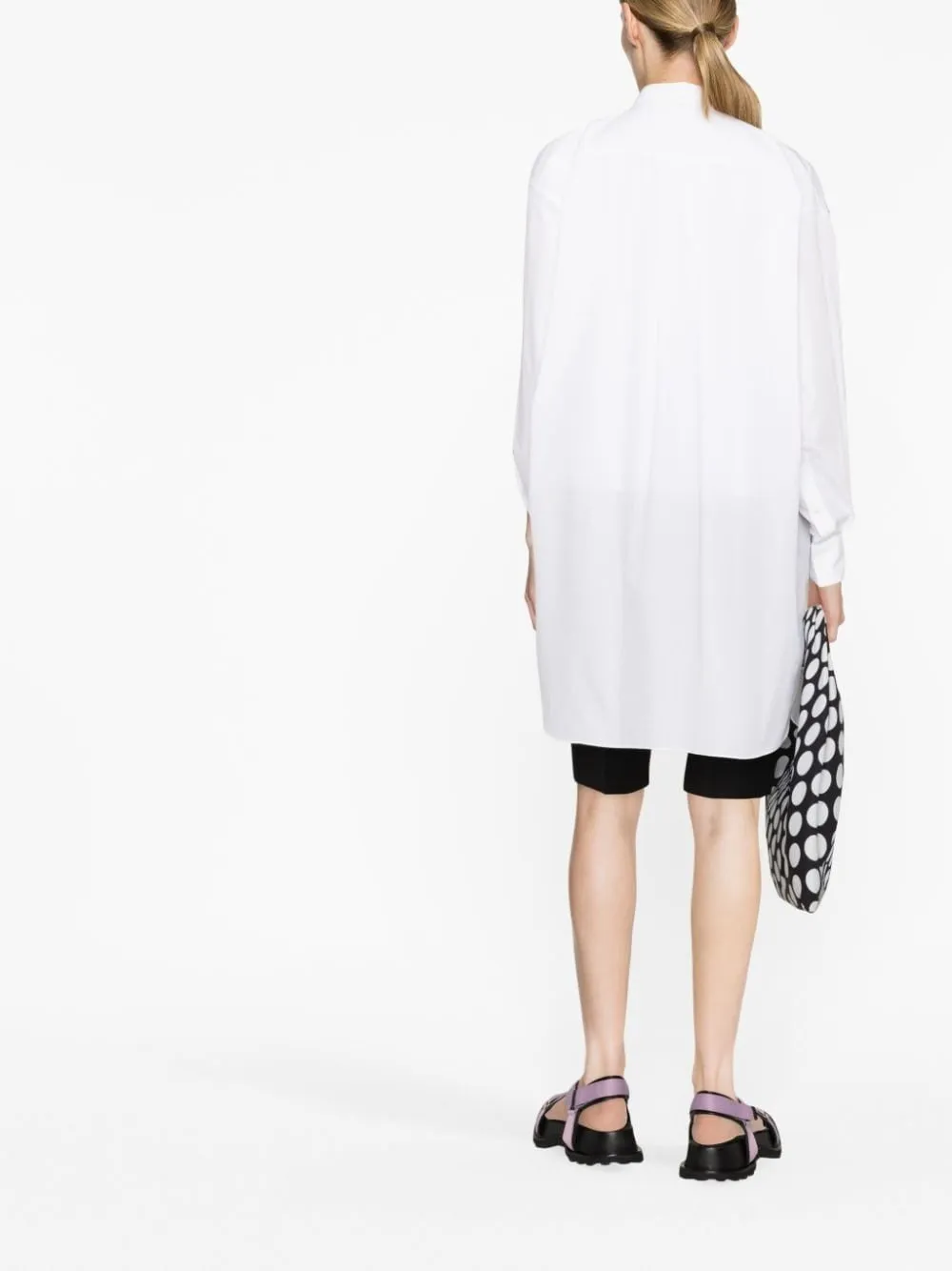 CUTOUT-DETAIL POPLIN SHIRT-DRESS