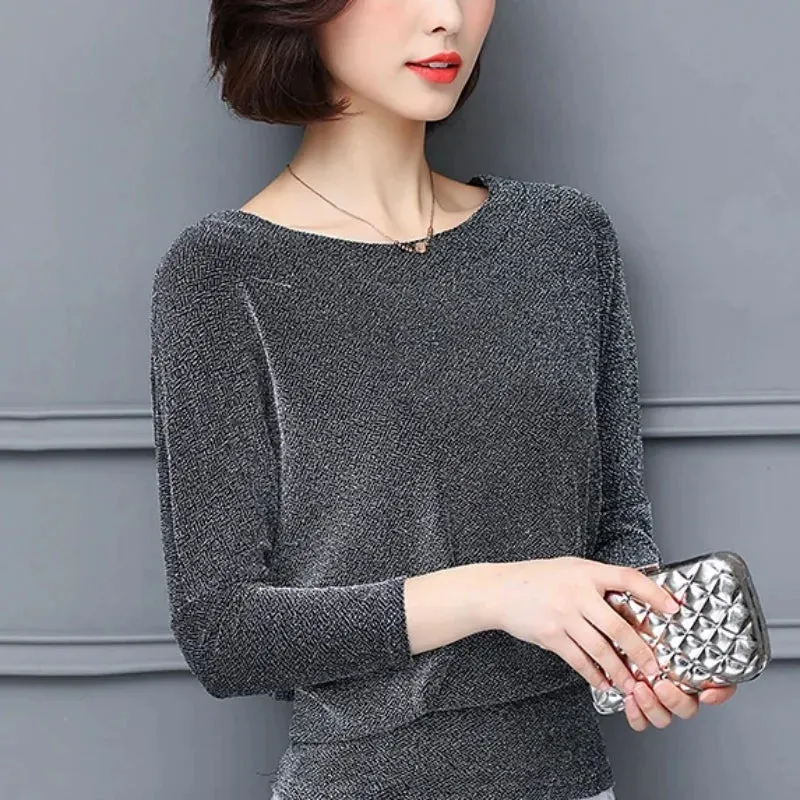 Elegant Classic Shiny Fashionable Blue Sequined Black Glittering Top