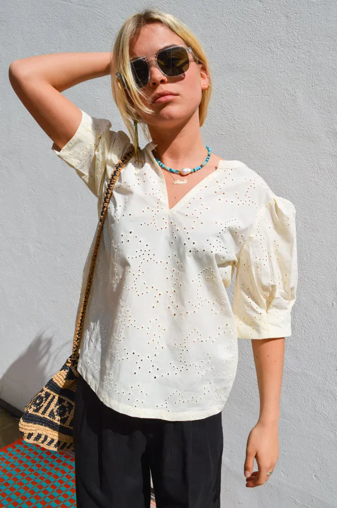 Esm Studios Leo Buttercream Blouse