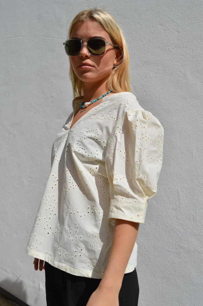 Esm Studios Leo Buttercream Blouse