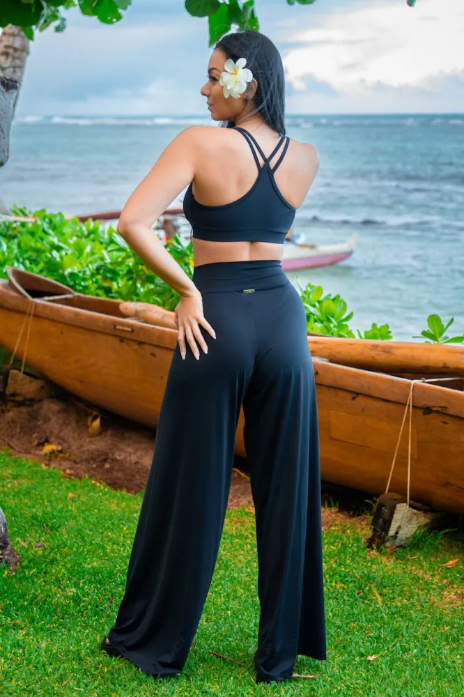 Fluity Luxe Palazzo Pants II - SOLID BLACK