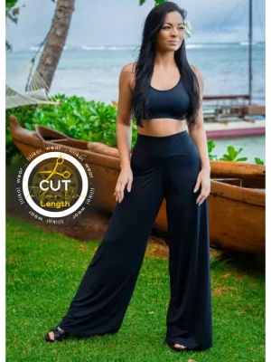 Fluity Luxe Palazzo Pants II - SOLID BLACK