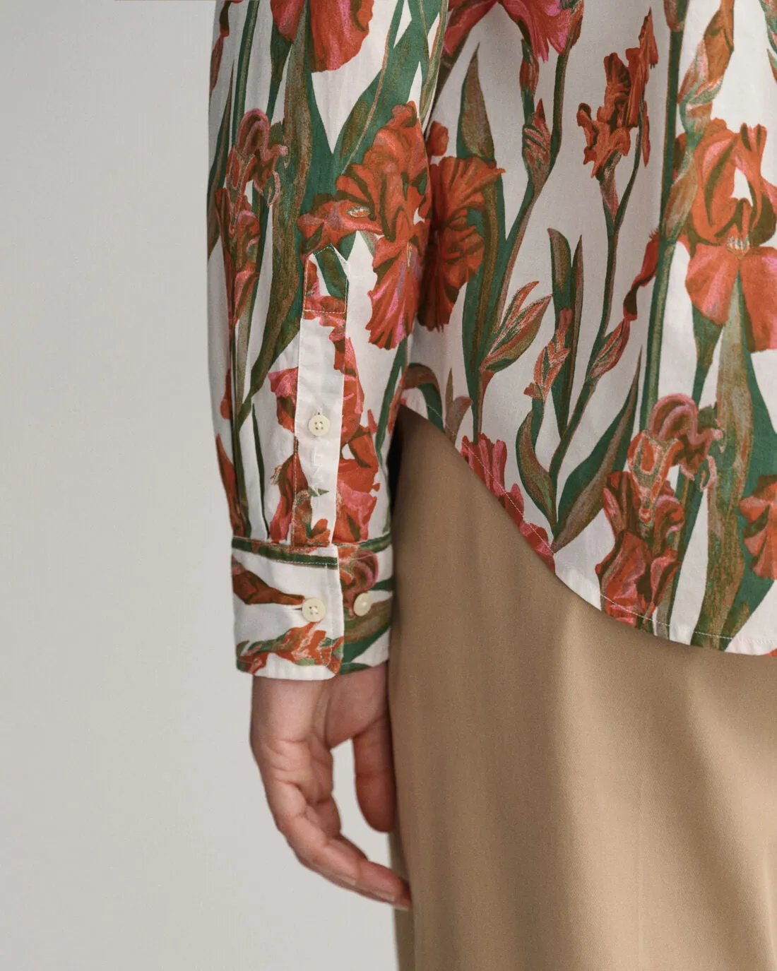 Gant Regular Fit Iris Print Cotton Voile Shirt