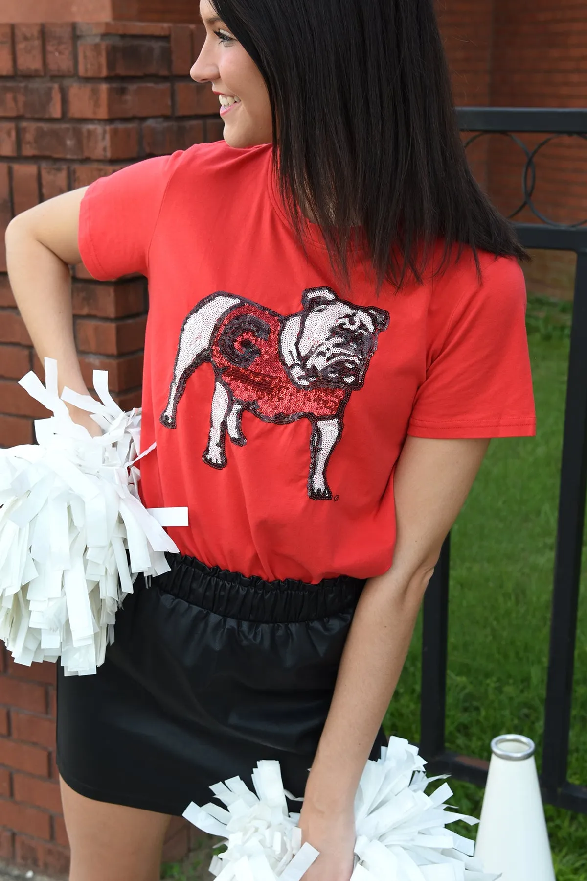 GEORGIA BULLDOG SEQUIN TOP