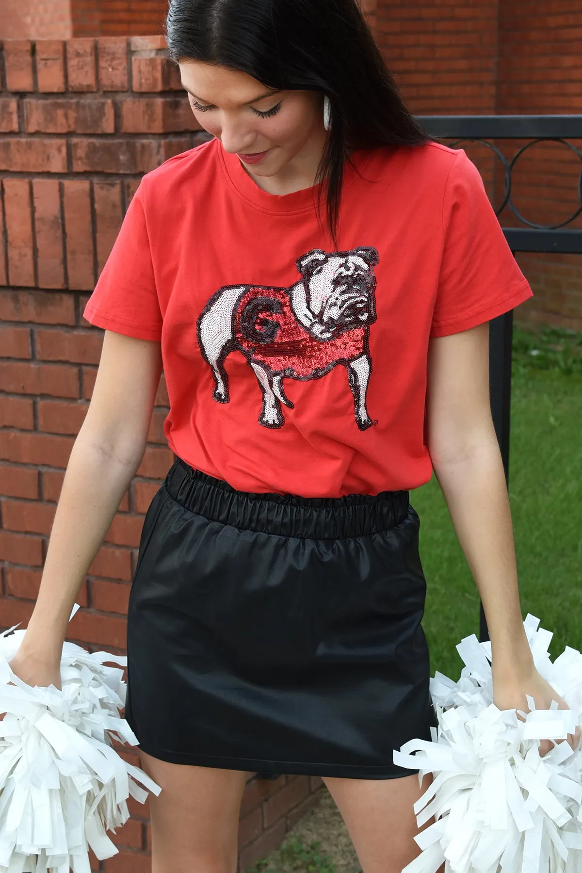 GEORGIA BULLDOG SEQUIN TOP