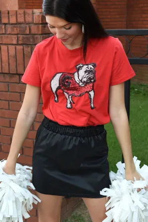 GEORGIA BULLDOG SEQUIN TOP