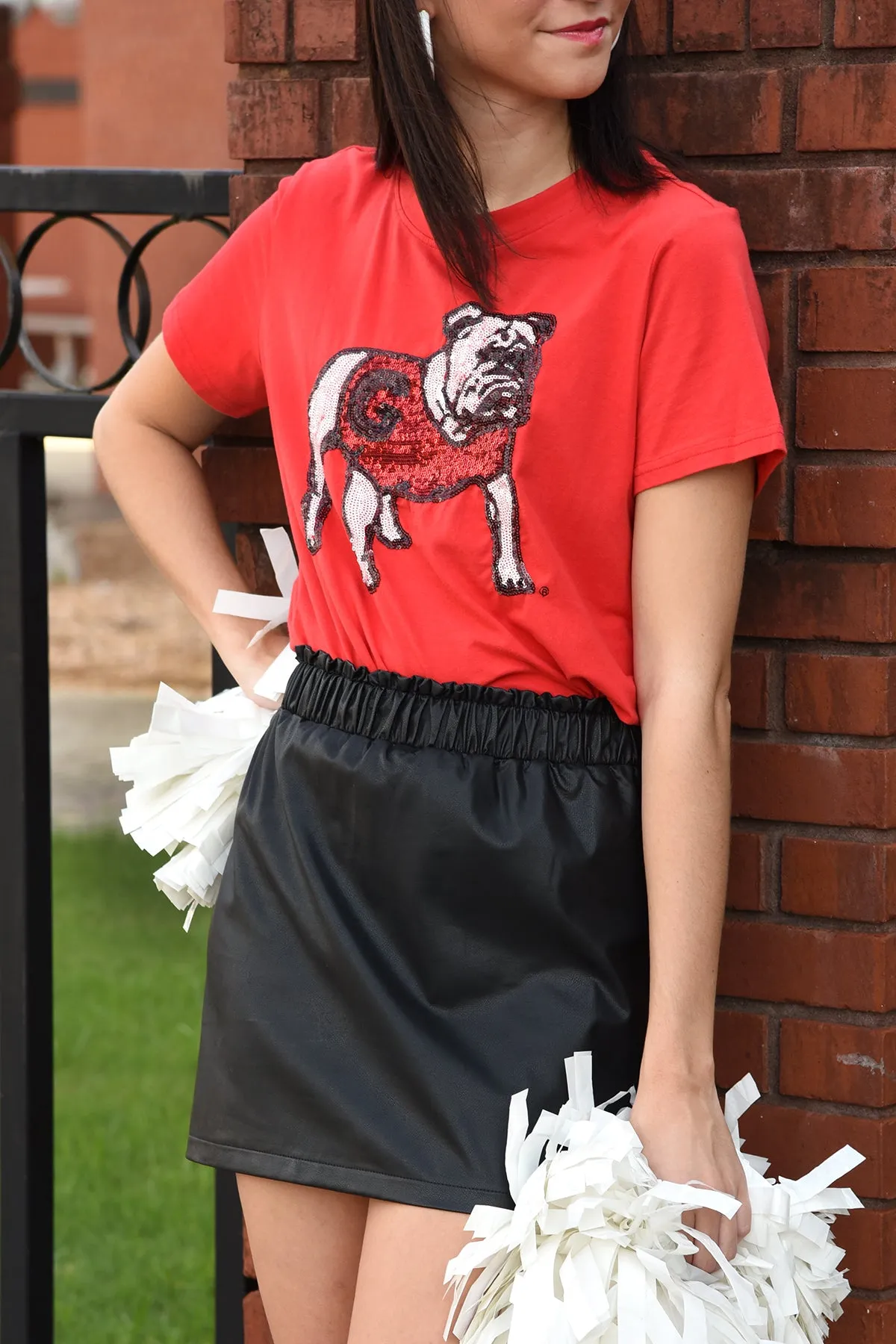 GEORGIA BULLDOG SEQUIN TOP