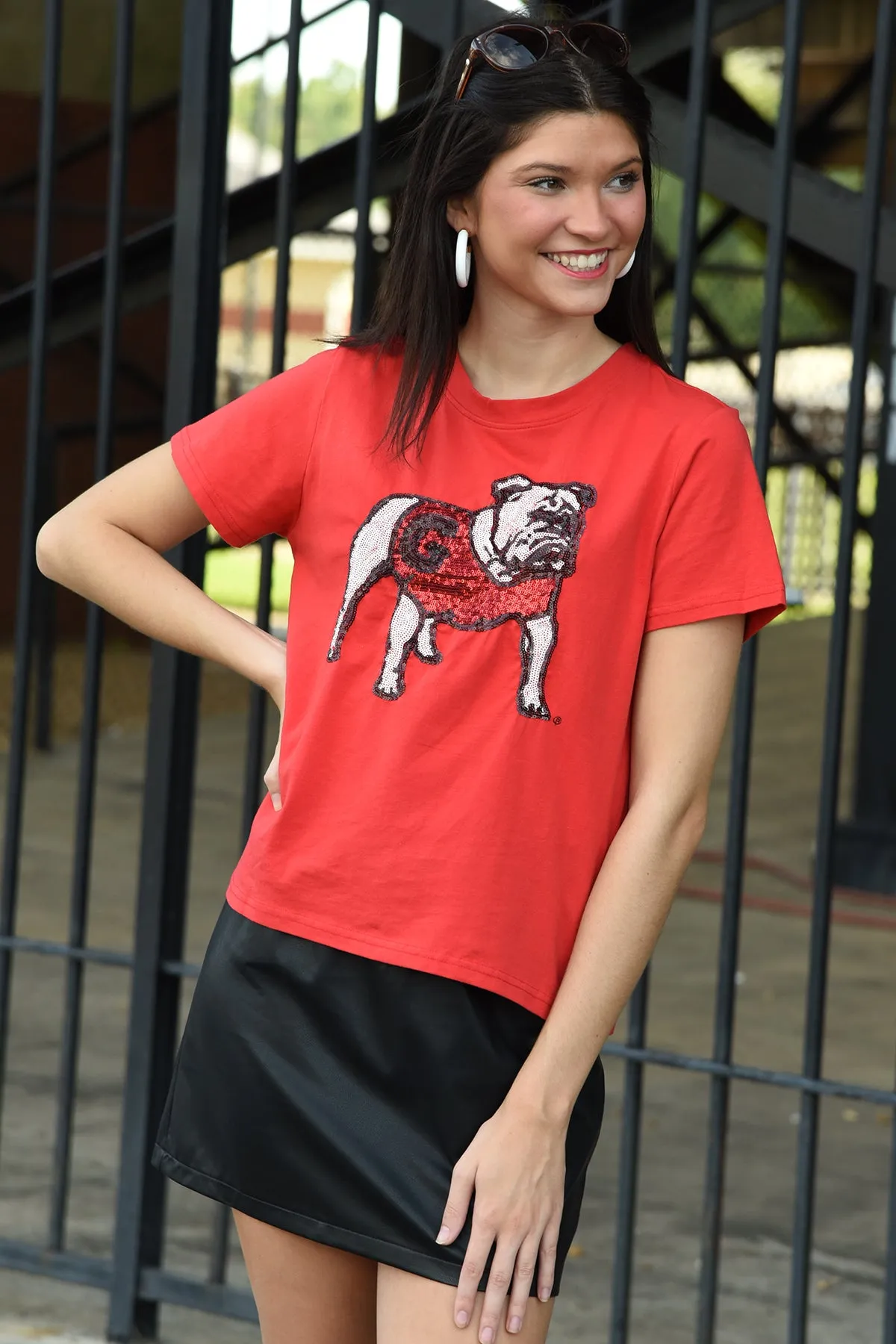 GEORGIA BULLDOG SEQUIN TOP