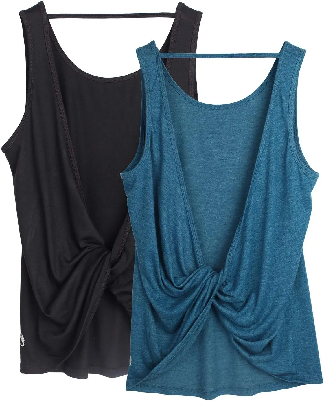 icyzone Women's Open Back High Neck Workout Athletic Gym Tank Tops