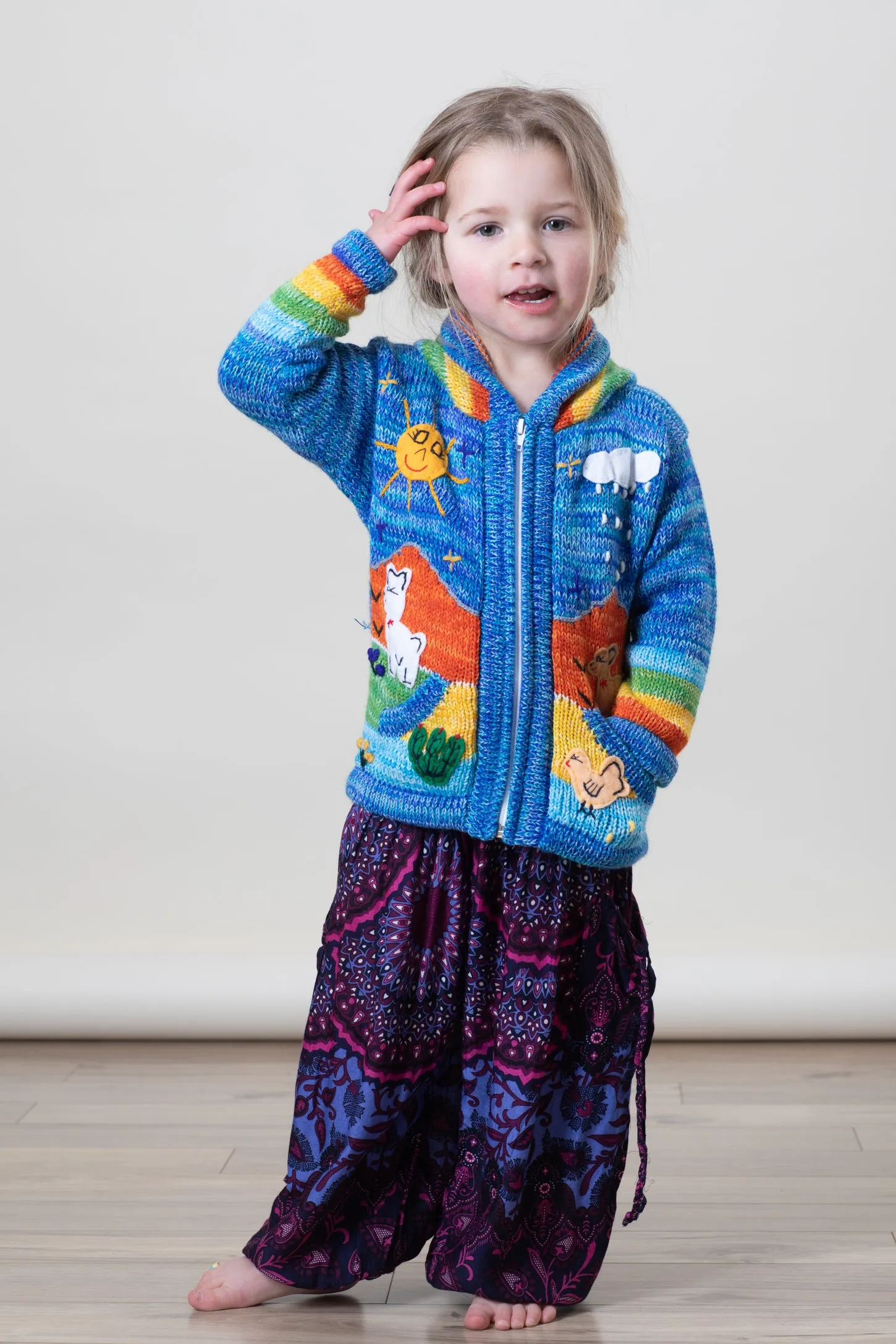 Kids Nature Scene Hooded Zip Sweater
