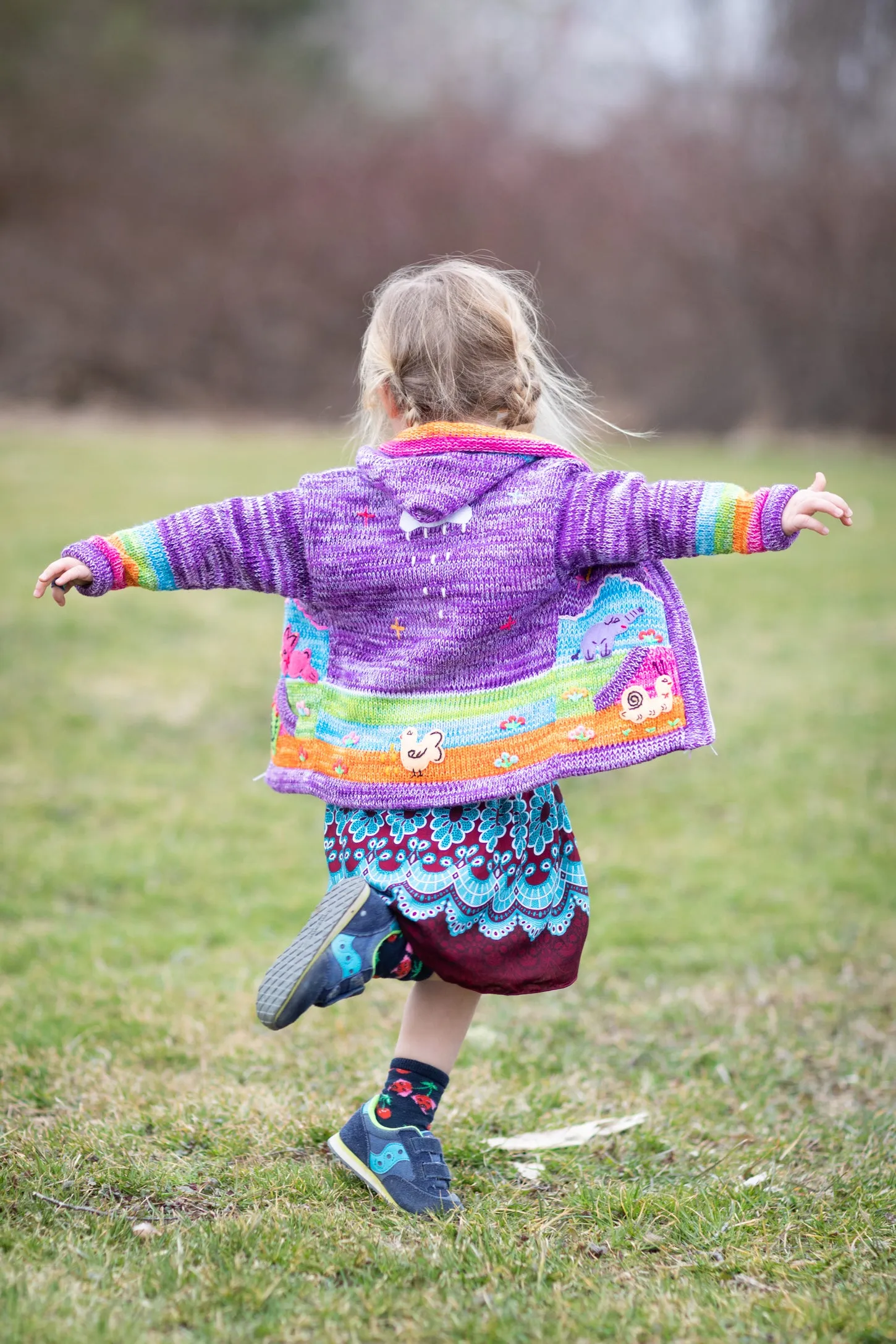 Kids Nature Scene Hooded Zip Sweater