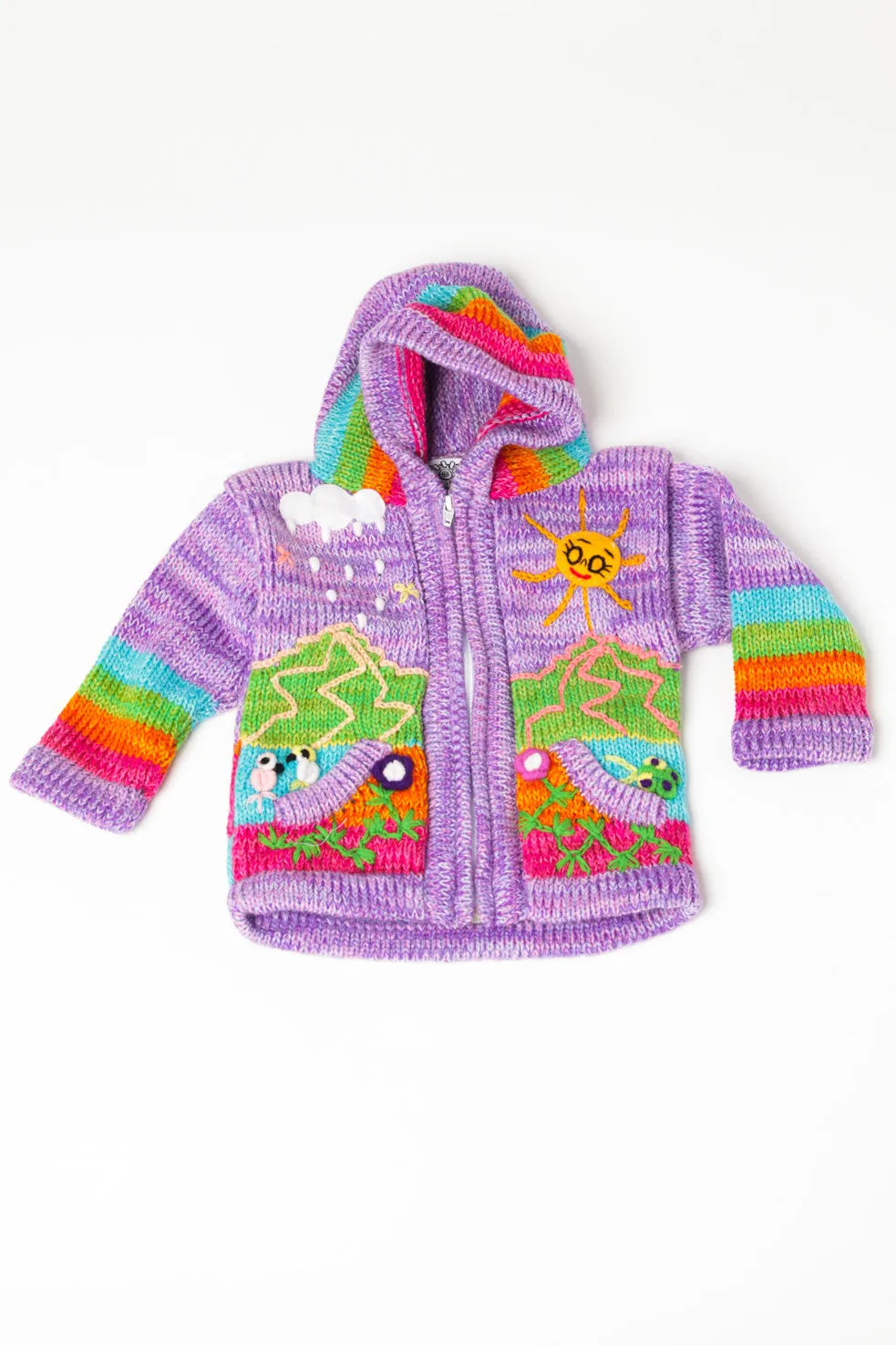 Kids Nature Scene Hooded Zip Sweater