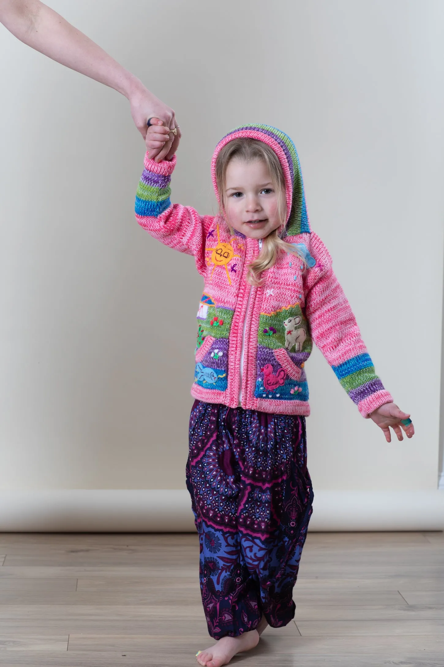 Kids Nature Scene Hooded Zip Sweater
