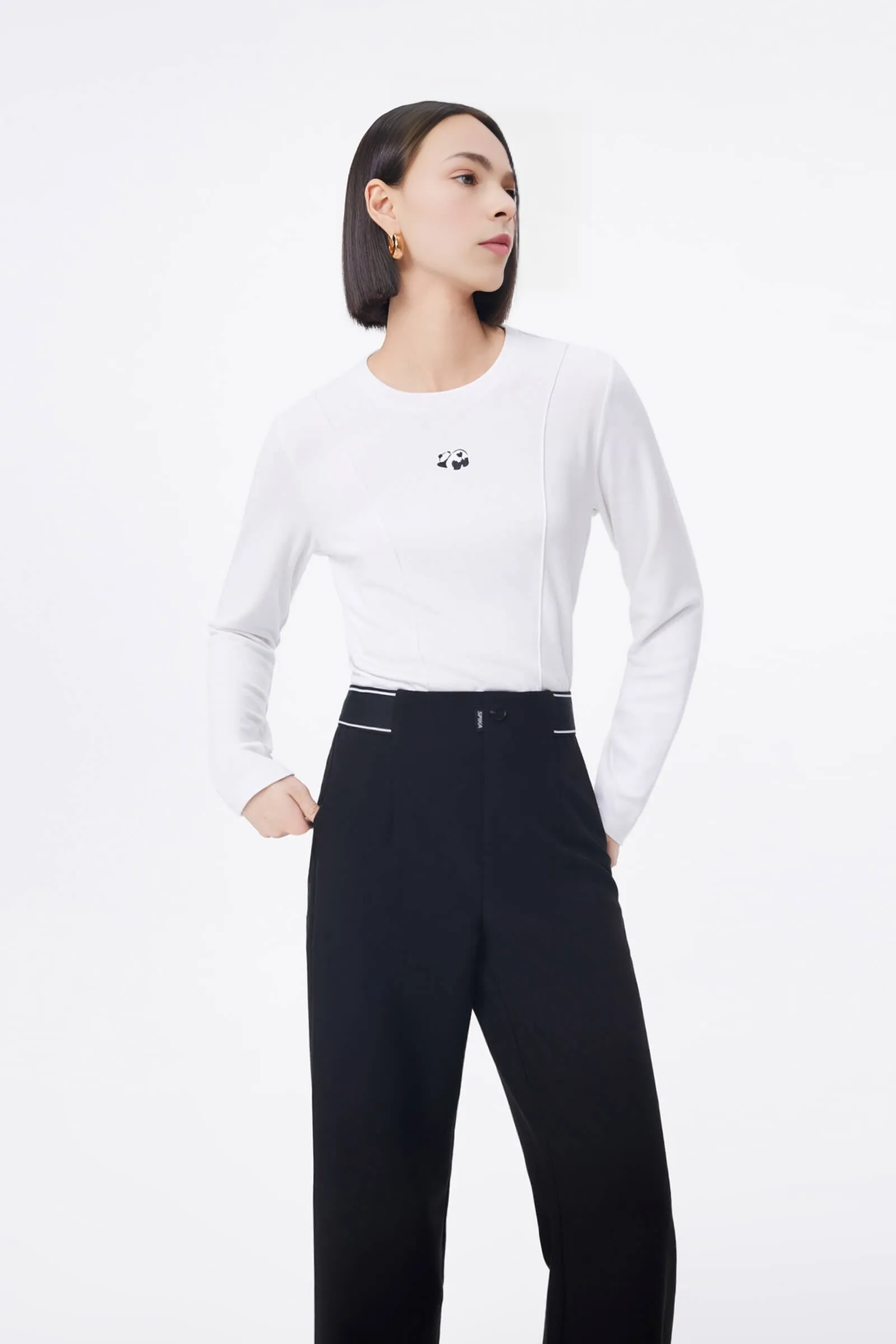 LILY Playful Panda Print Base Shirt