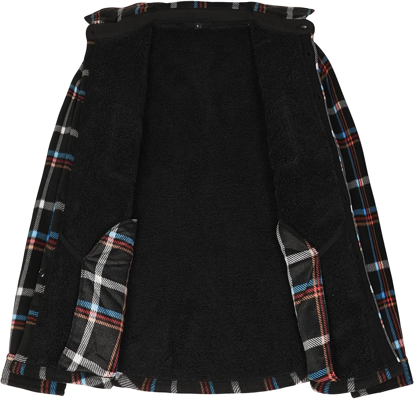 Lisskolo Men's Warm Sherpa Flannel Shirt Jacket Heavy Fleece Lined Plaid Button Up Jackets
