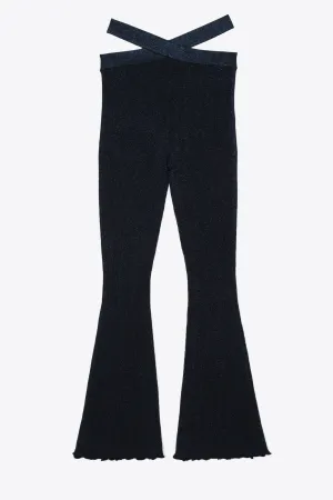Lurex Wide Leg Knit Pant