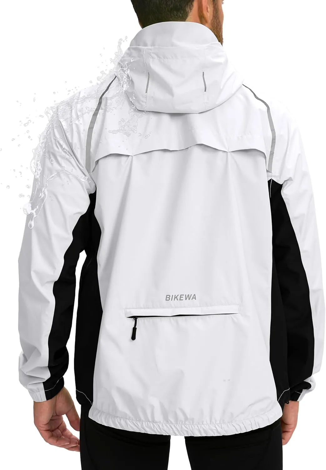 Men's Cycling Rain Jackets Waterproof Running Bike Windbreaker Lightweight Packable Hooded Jacket