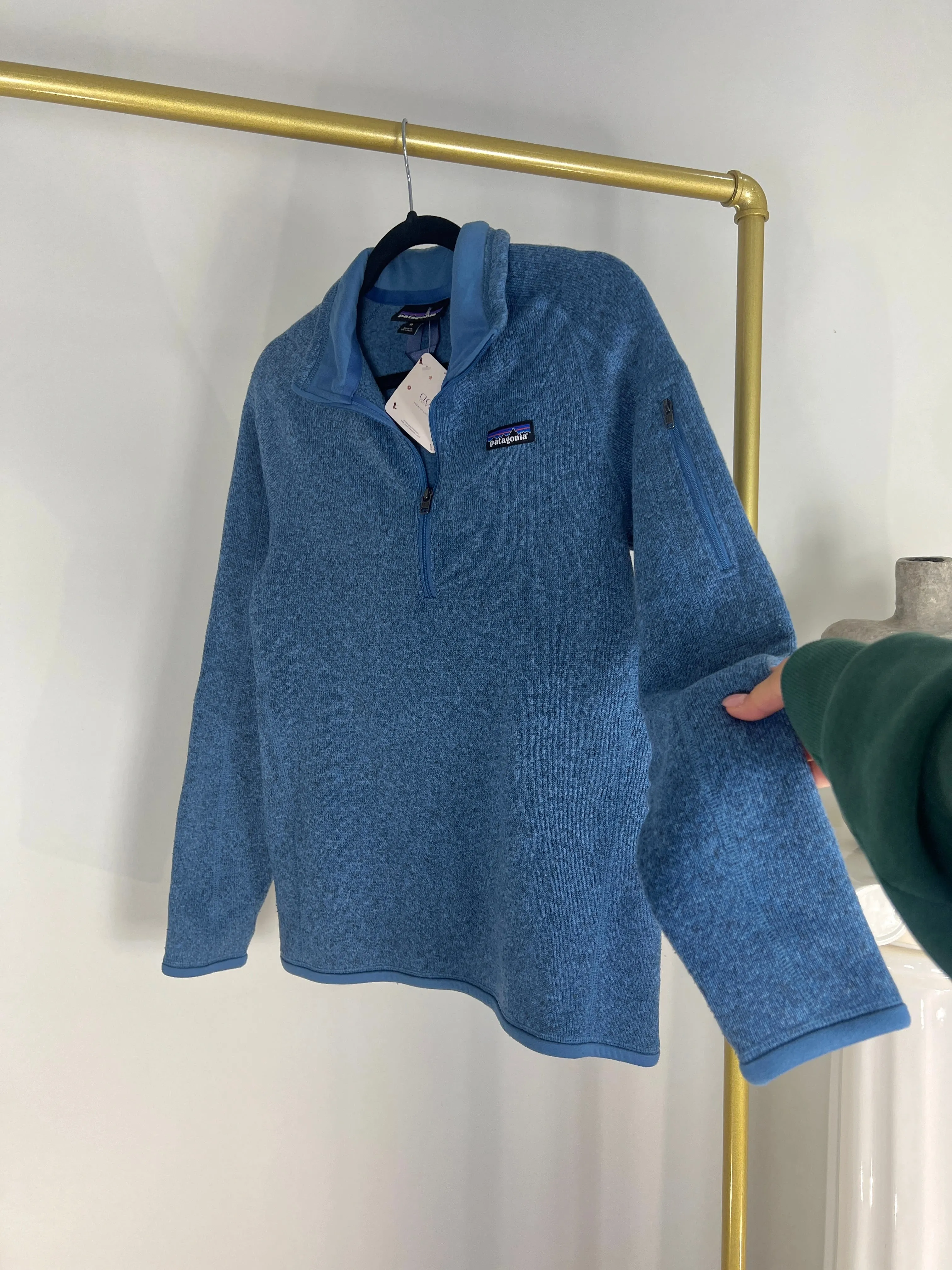 PATAGONIA BLUE QUARTER ZIP FLEECE SWEATER