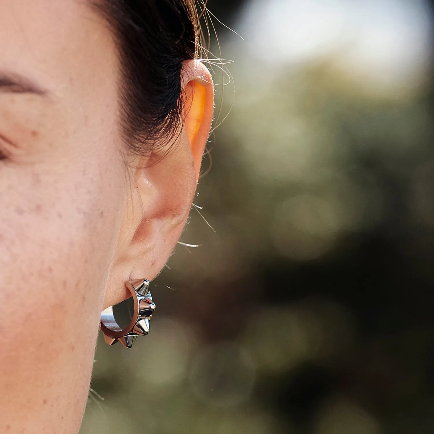 Peak Creole Earrings Small Steel