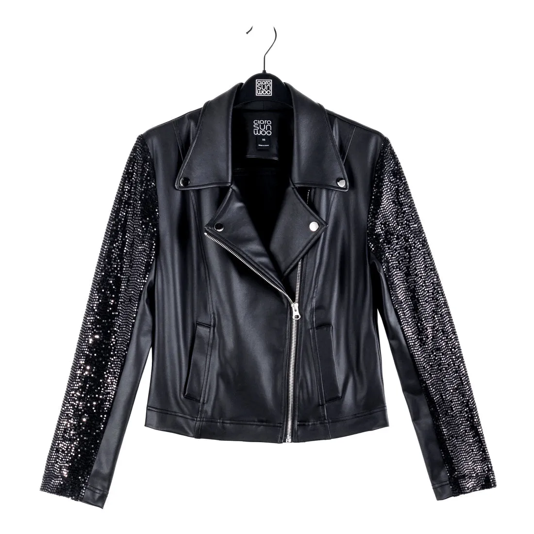 PREORDER-Liquid Leather Sheen Sequin Jacket