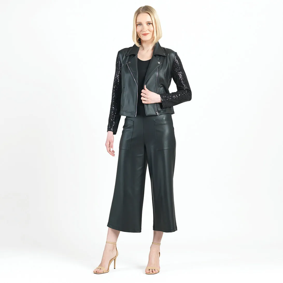 PREORDER-Liquid Leather Sheen Sequin Jacket