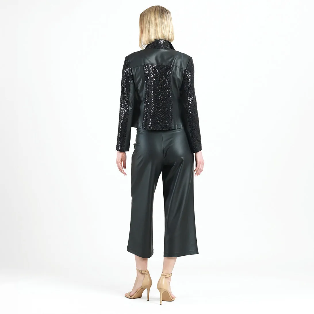 PREORDER-Liquid Leather Sheen Sequin Jacket