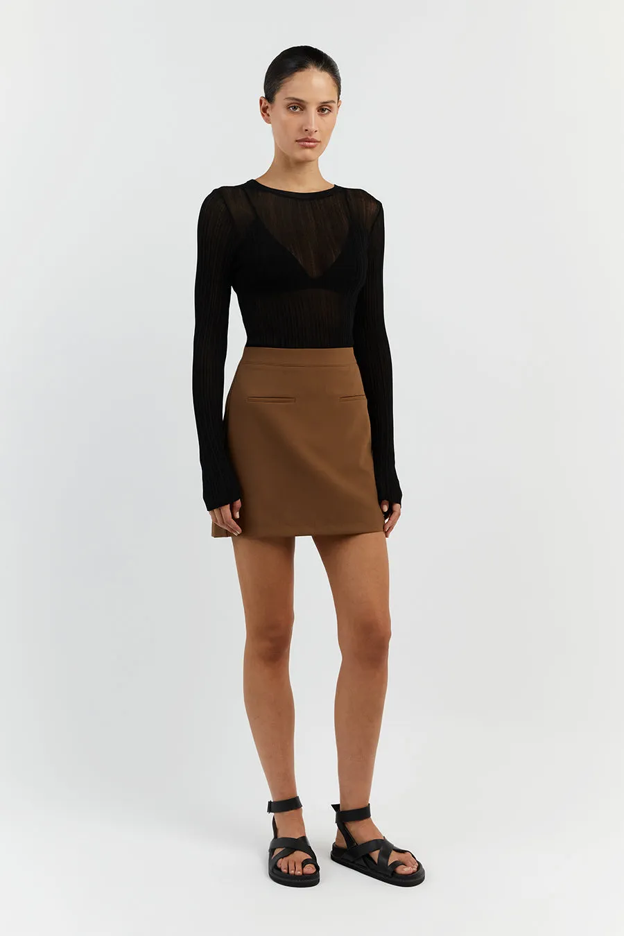 ROWAN CARAMEL MINI SKIRT