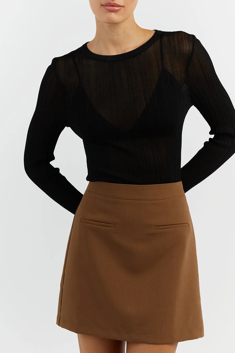 ROWAN CARAMEL MINI SKIRT