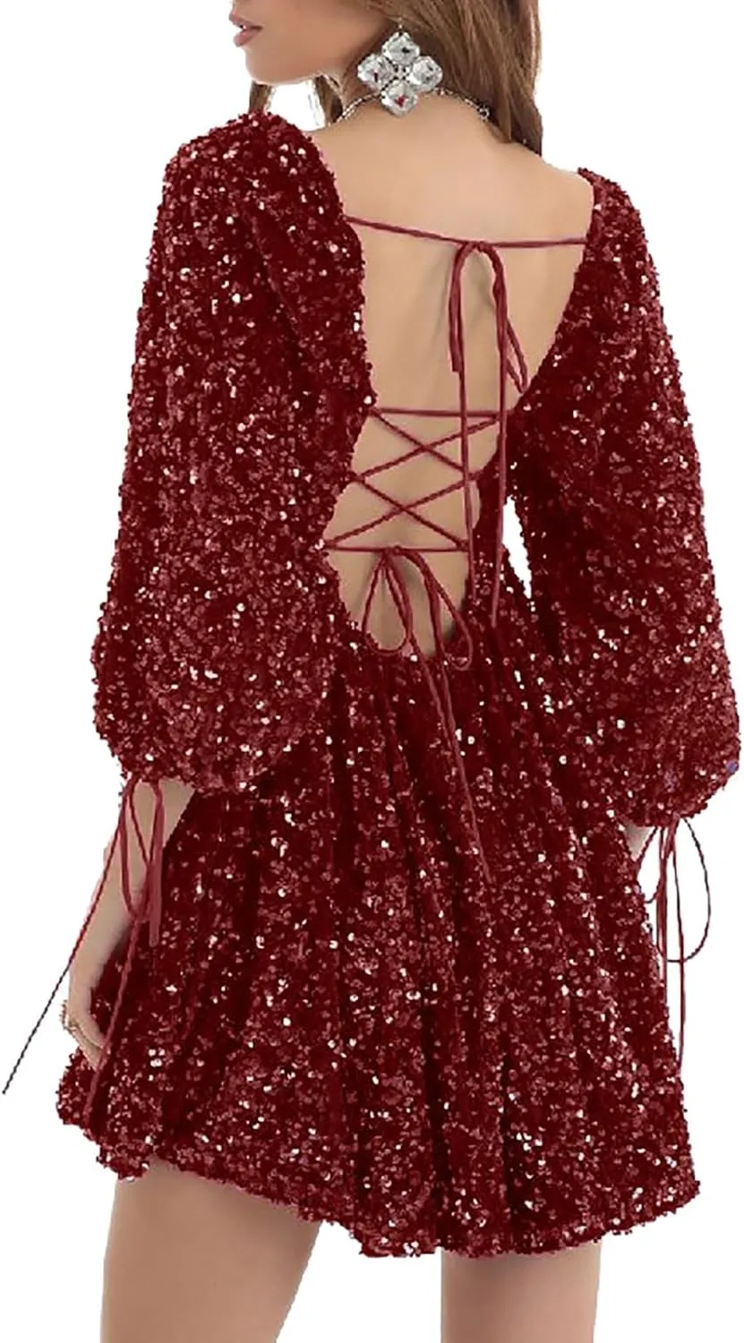 Sequin Cocktail Dresses for Women Sequin Masquerade Ballgowns Prom Grace Split Gown Bridesmaid Birthday Ballgowns
