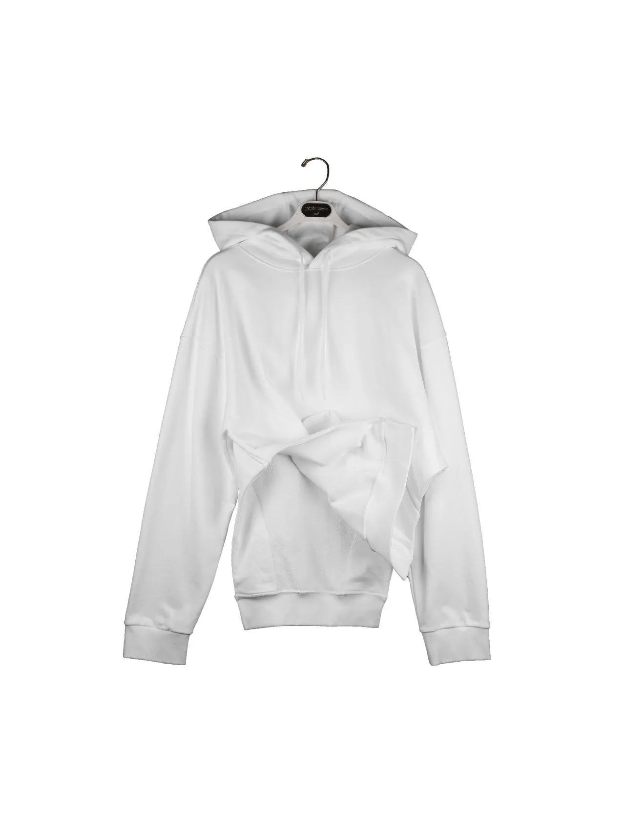 SIDE CUT OUT UNBALANCED COTTON HOODIE