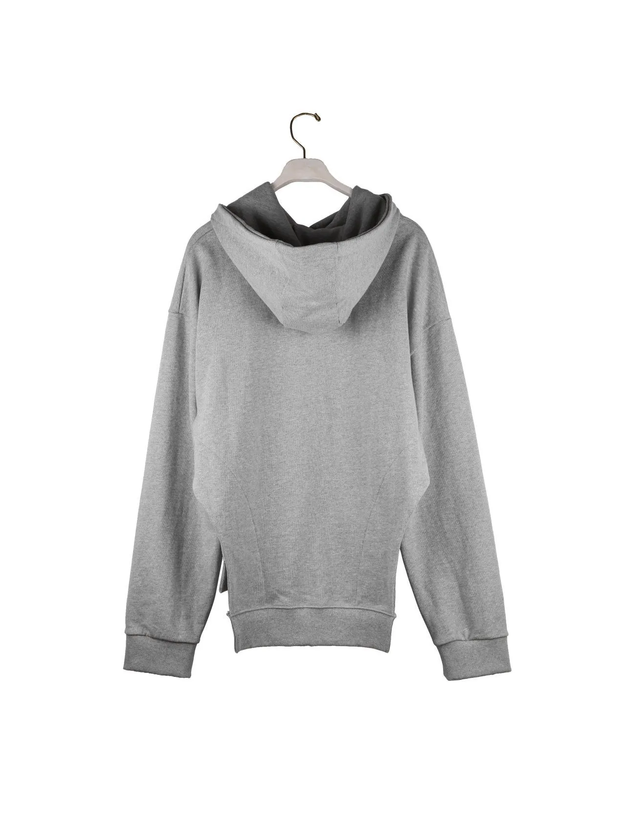 SIDE CUT OUT UNBALANCED COTTON HOODIE
