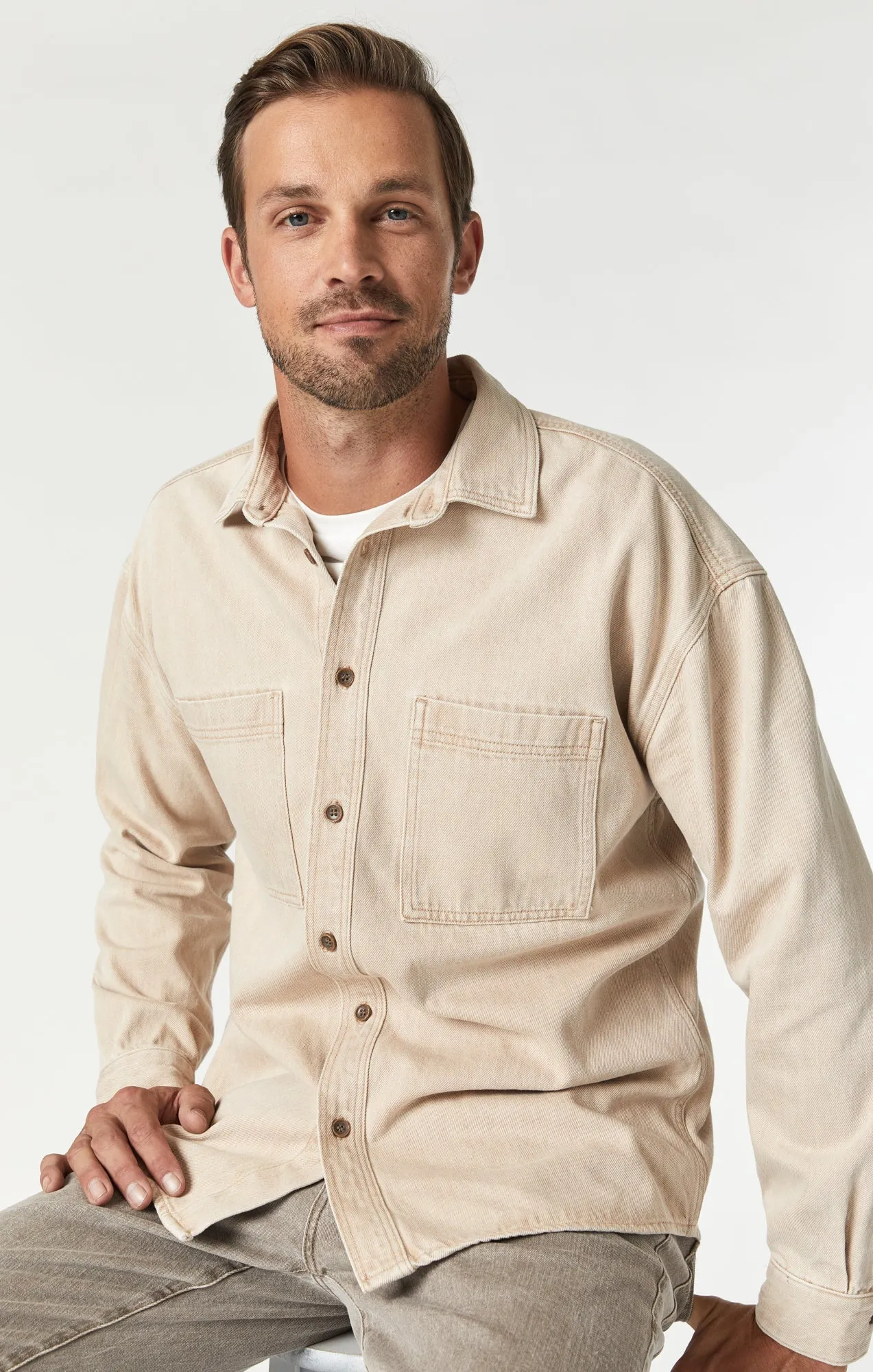 STEFAN JACKET IN BEIGE NATURAL DYE