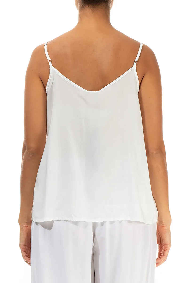Strappy White Pure Silk Top