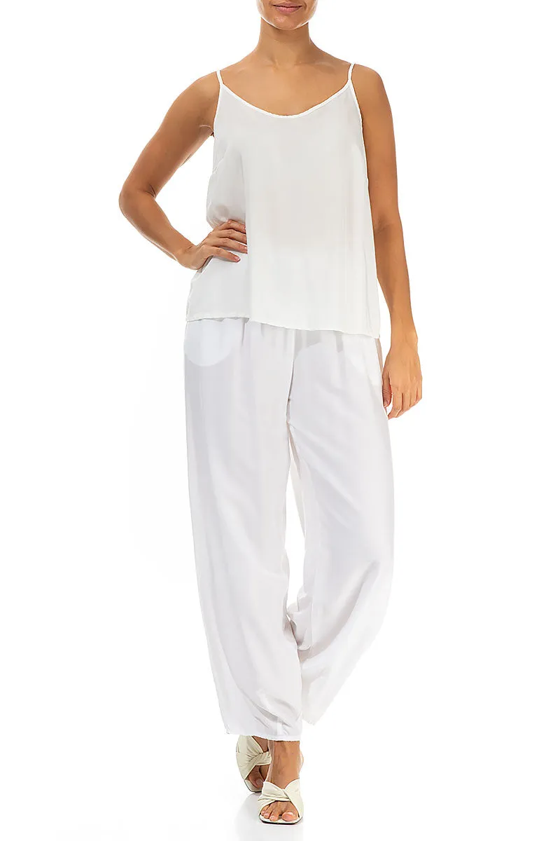 Strappy White Pure Silk Top
