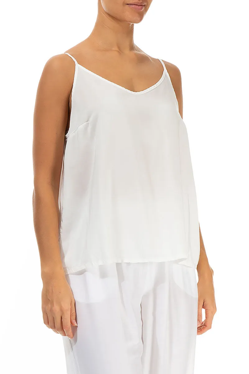 Strappy White Pure Silk Top