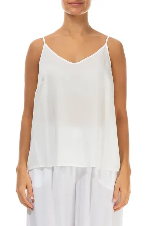 Strappy White Pure Silk Top